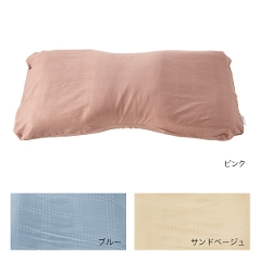寝具枕カバー PILLOW by Active Sleep 横向き用サテンドットチェック（朱子織）RE-ZE96